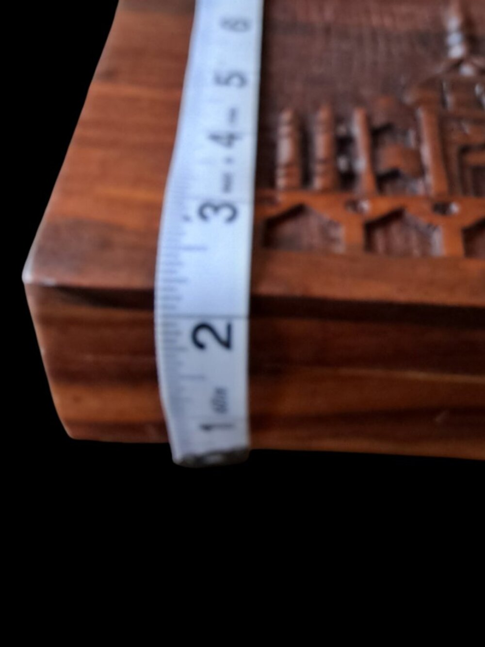 Vintage Hand Carved Taj Mahal Hardwood Tea/Trinket Storage Box, Tea Included - Picture 11 of 11